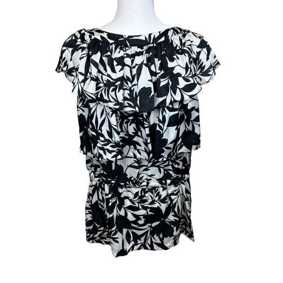 Alfani blouse, size 14, silk, ruffle, party, colorful, business, floral, NWT - Picture 5 of 12